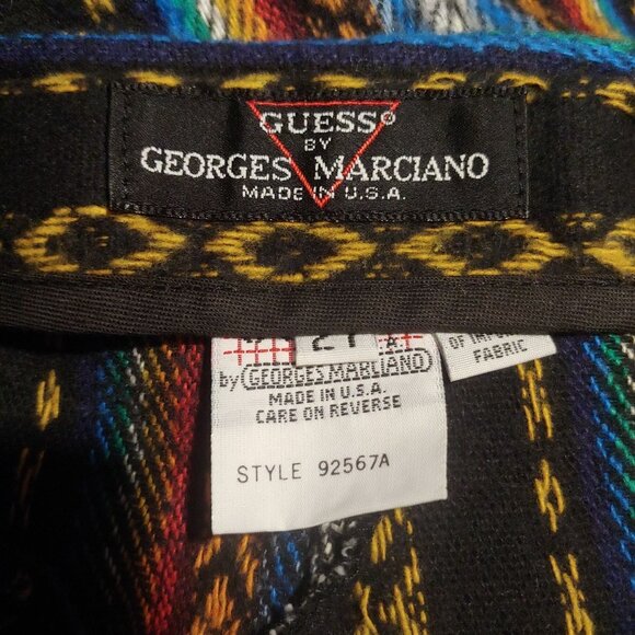 Guess By Georges Marciano Soft Colorful Ethnic Midi Wrap Skirt Fringe 27 - Picture 11 of 11